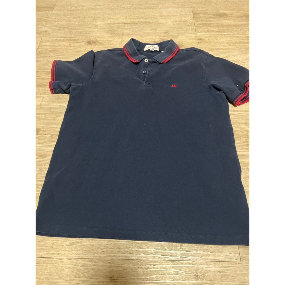 Ben Sherman Original Men Navy Blue Polo Shirt Short Sleeve Size M Punk Oi! Blitz